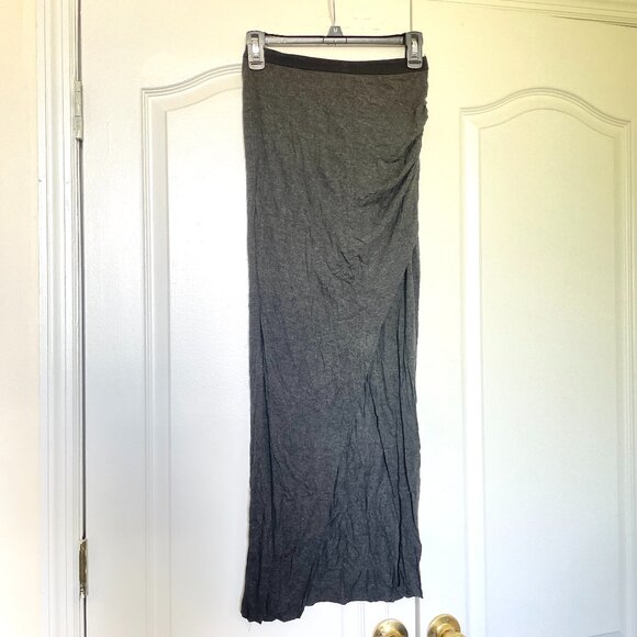 Zara charcoal grey maxi skirt with slit - Picture 1 of 4